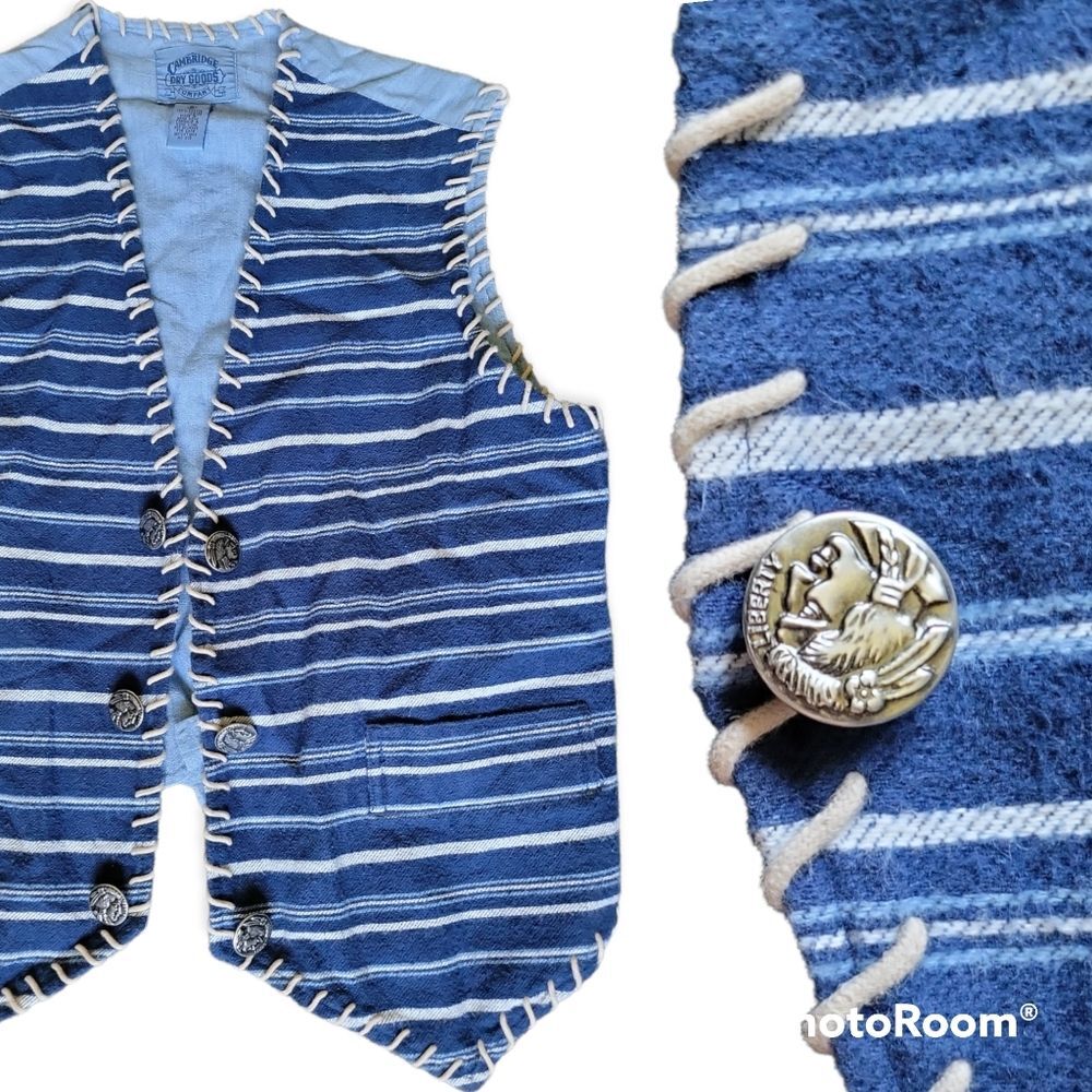 CAMBRIDGE DRY GOOD COMPANY STRIPED VEST - S